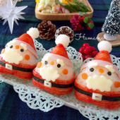 キャラ弁!クリスマスに♪かわいい三角サンタおにぎり