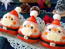 キャラ弁!クリスマスに♪かわいい三角サンタおにぎり