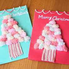 100均画用紙&毛糸で簡単!SWEETクリスマスカード☆彡