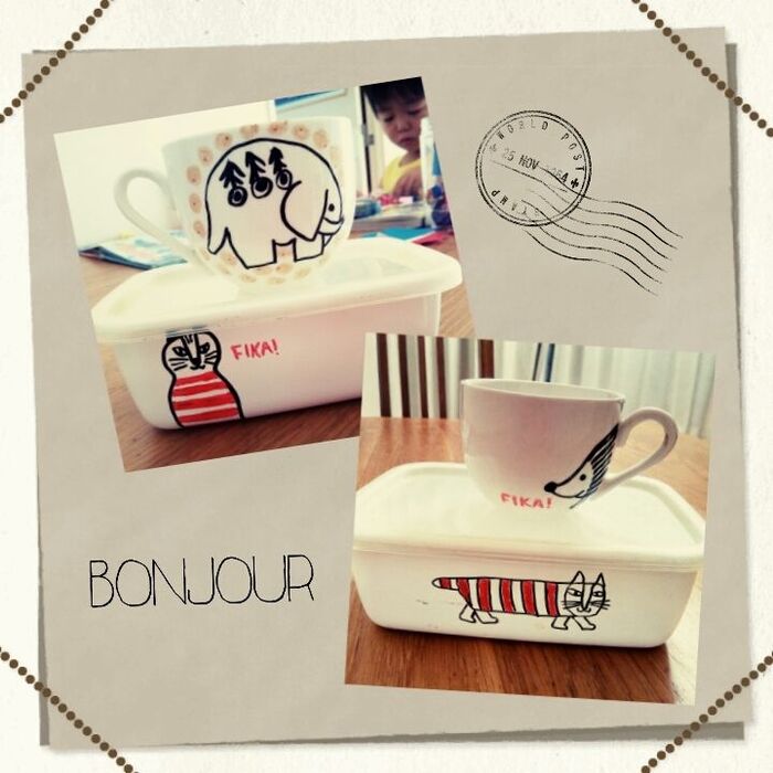 らくやきマーカーで憧れのリサ・ラーソン!子供と一緒に思い出お皿づくりも♪