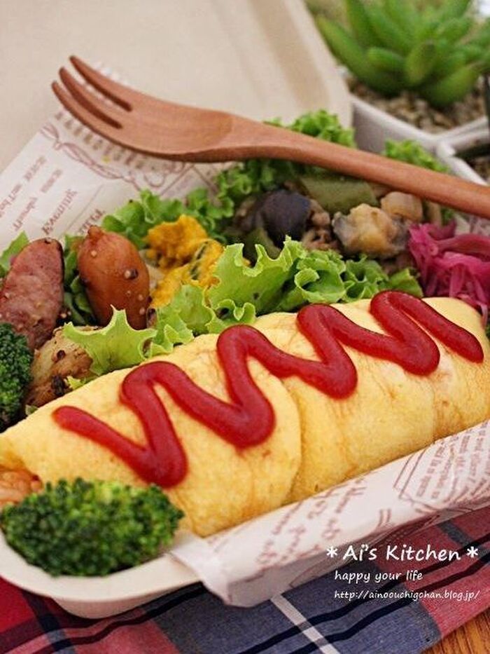 魔法の粉で失敗なし*男子でもできるオムライス弁当*