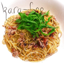 簡単!和えるだけで絶品♡梅しそツナゆかりパスタ