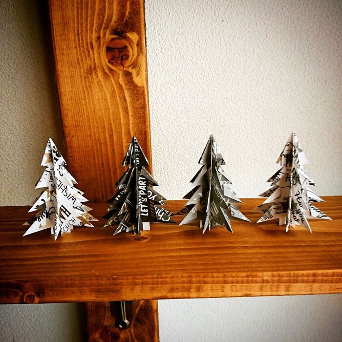 100均セリアの折り紙deクリスマスツリー