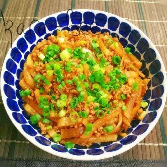 悶絶!メシの供♡大根とひき肉の甘味噌オイスター炒め