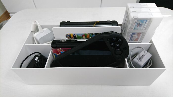 無印の収納キャリーボックスを使って、子どものゲーム機を収納!