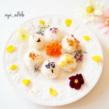 おにぎりもカワイイ時代に??♡カラフル可愛いお花のおにぎり♡