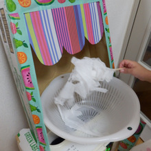 ふわふわ舞い上がる♪空気清浄機de綿菓子マシーン!