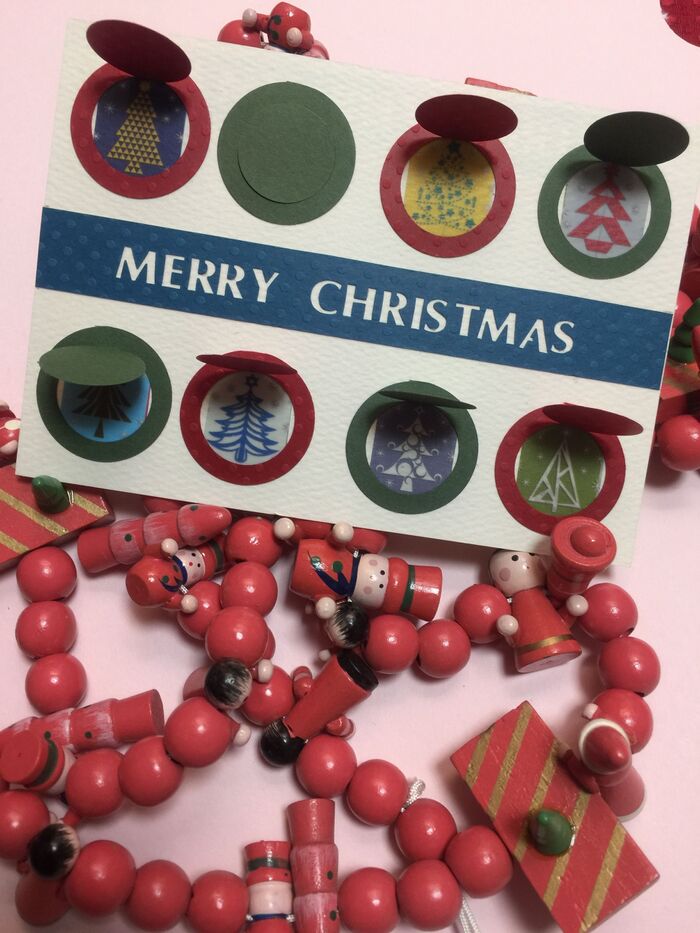 クラフトパンチとマステで作る めくって楽しいクリスマスカード☆