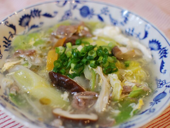 ☆簡単!残り野菜と牛肉のあったか生姜中華スープ☆