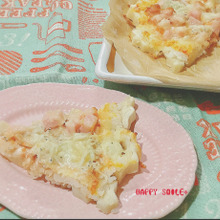 すぐにpizzaが食べたい時にオススメ!ちくわぶとご飯のチチニエリ(しらすのピザ)♡