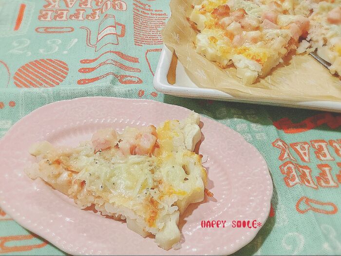 すぐにpizzaが食べたい時にオススメ!ちくわぶとご飯のチチニエリ(しらすのピザ)♡