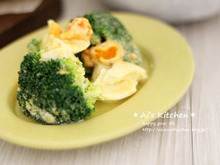 混ぜるだけ*ちょっぴり作り置きで2分で完成!ブロッコリーとゆで卵のカレー風味サラダ*