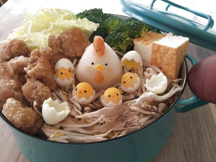 親子で美味しい!唐揚げみぞれデコ鍋