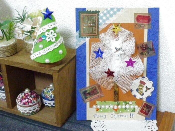 水切りネットで!簡単&可愛い♥クリスマスカード
