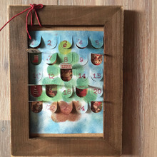 ビンゴカードの余りとラッピング端材で、クリスマス・アドベントカード