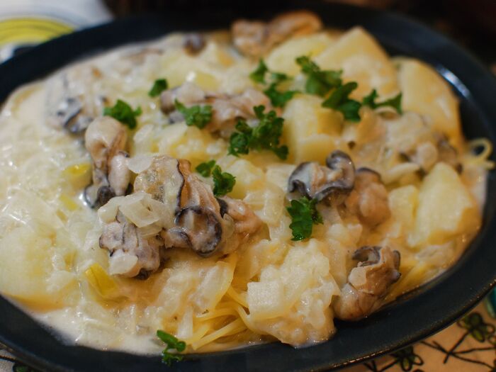 ☆じゃがいもと牡蠣のソースパスタ☆