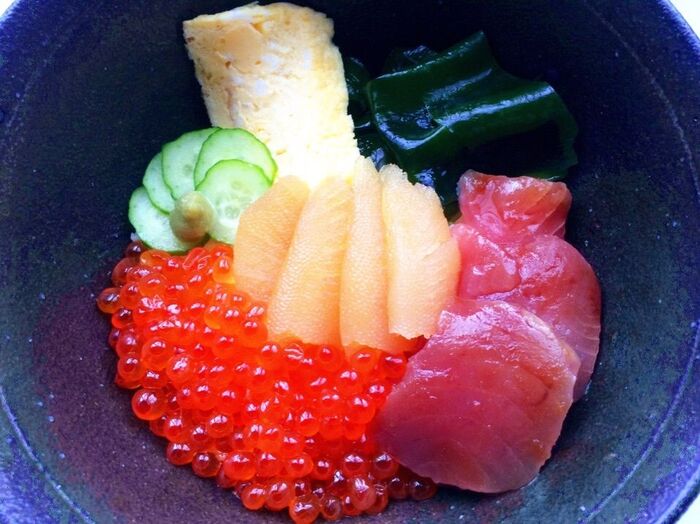 迎春お試し品♪で作った海鮮丼〜♡