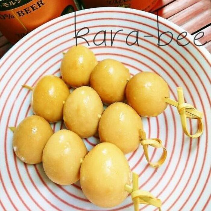 秒殺2分おつまみ♡うずらのバター醤油味玉