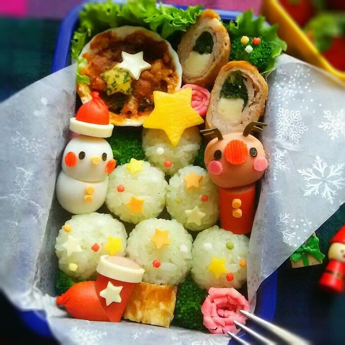 クリスマスキャラ弁 簡単♪ツリーおにぎり弁当♡