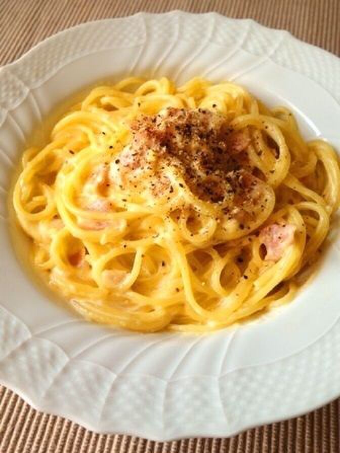 ワンポットパスタ☆クリーミーカルボナーラ
