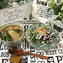 簡単♡紫キャベツと豆苗のシャキシャキサラダ〜初陶器作りもご紹介!