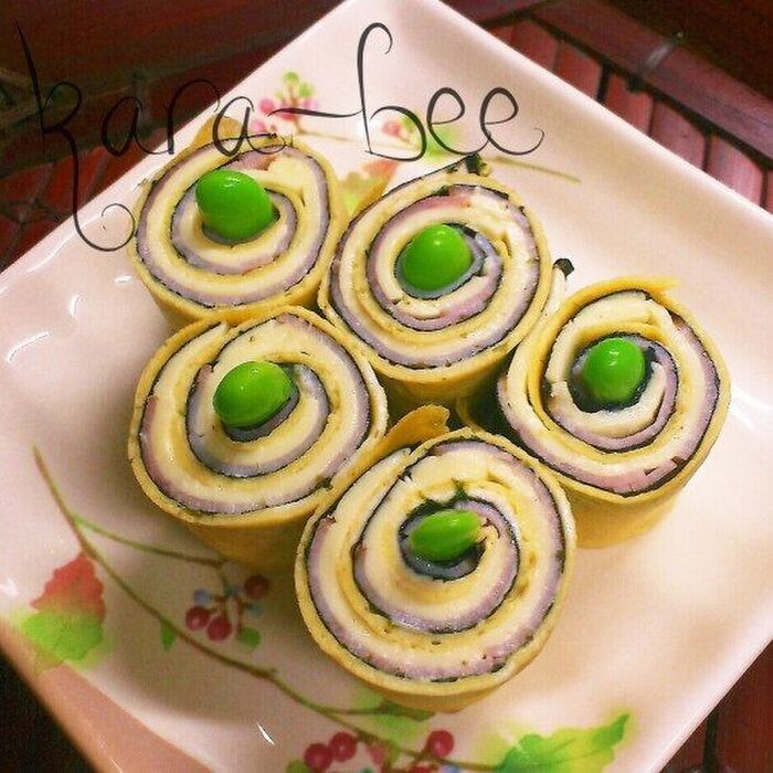 お弁当におつまみに♡のり卵ハムチーズぐるぐる