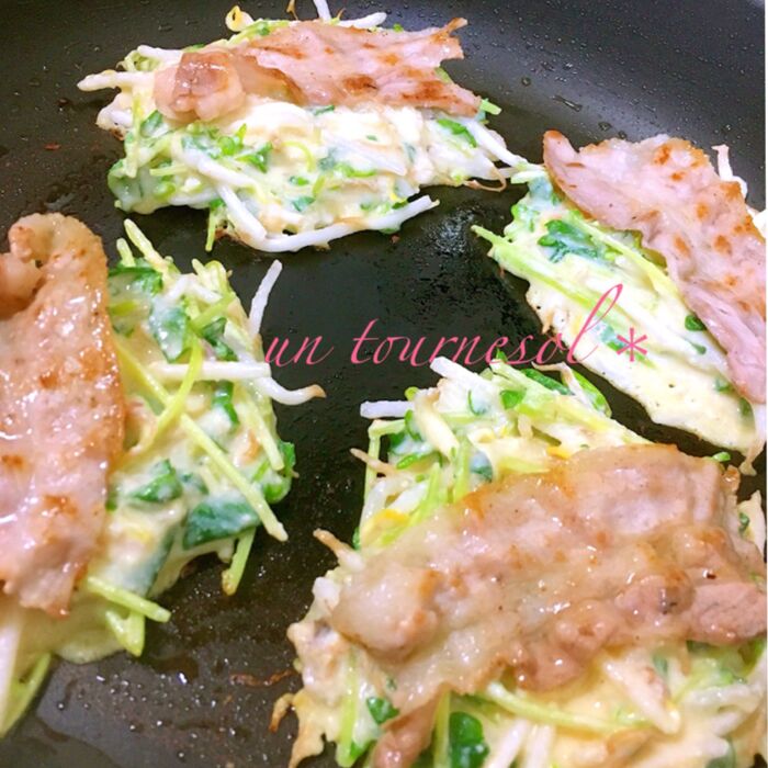 ⑥大きくするとひっくり返しにくいので小さめに!