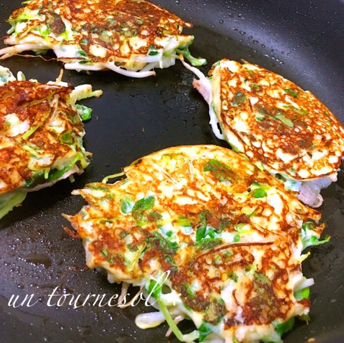 ⑦おさえたりせず焼きあげて!
