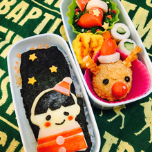 ブロッコリーリースとコロッケトナカイのクリスマス弁当!クリスマス定番おかずの作り方。