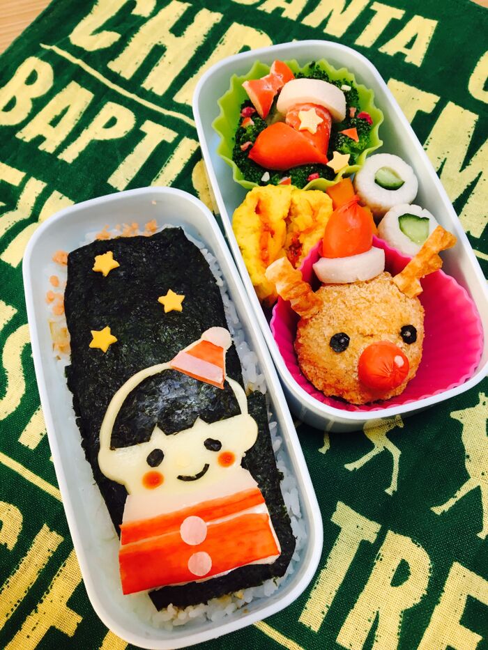 ブロッコリーリースとコロッケトナカイのクリスマス弁当!クリスマス定番おかずの作り方。