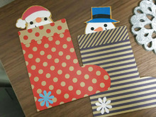 100均紙で☆靴下からひょっこり?サンタ&スノーマンのクリスマスカード