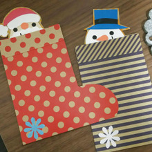 100均紙で☆靴下からひょっこり?サンタ&スノーマンのクリスマスカード