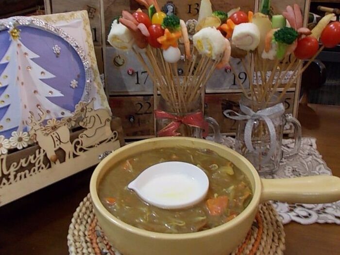 大人可愛い★花束風★カレー&チーズ鍋
