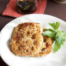 れんこんのおかかごま衣焼き