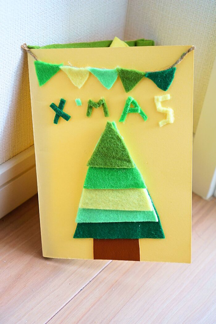 100均フェルトで!簡単ゆるかわクリスマスカード☆