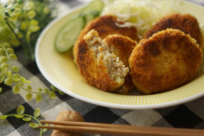 ヘルシー！揚げ焼きお豆腐メンチカツ