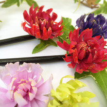 コピー用紙とソフトレジンで作る菊のアクセサリー