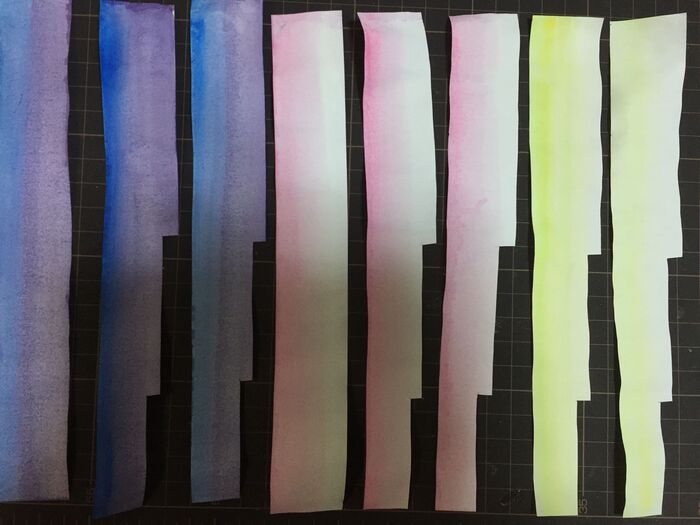 乾いたら3段階の長さに切る