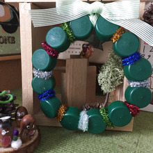 子供と工作❤︎簡単カワイイ❤︎キャップ DE クリスマスリース②