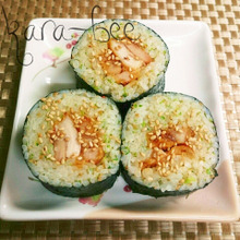 たぬきご飯で旨っ♡スイチリマヨ唐揚げおにぎ巻き