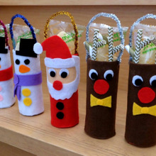 トイレットペーパー芯と100均フェルトでクリスマス小物入れ