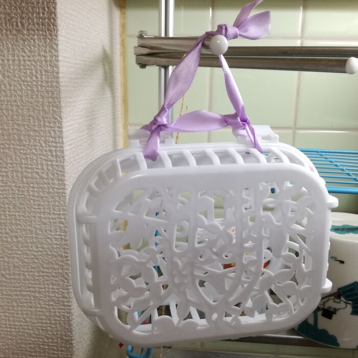 簡単!リボンでアレンジ♪食洗機用小物入れ・ちょいかけ収納