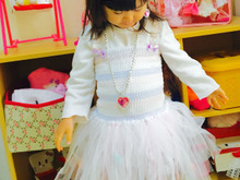 材料費200円のチュチュドレス!100均の水切りネットとヘアバンドで!