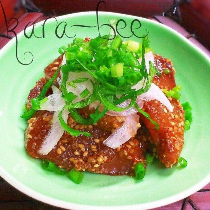 簡単!ハマチのピリ辛ゴマ漬け♡おつまみに!漬け丼に!