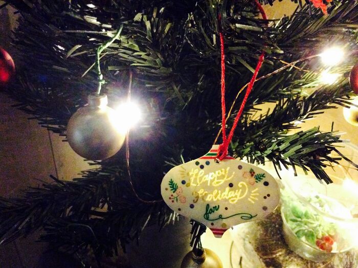 ダイソー【クリスマスロールシール】で作るオーナメント☆★
