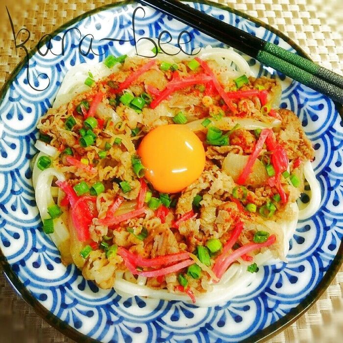 簡単5分!おひとりさま飯♡旨いっ!ズボラ牛うどーん