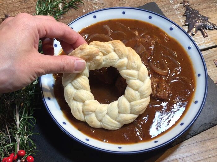 クリスマスのお料理の飾りに食べれちゃうクリスマスリース