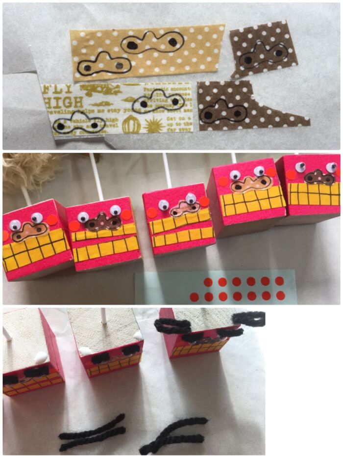 獅子舞の顔を作る