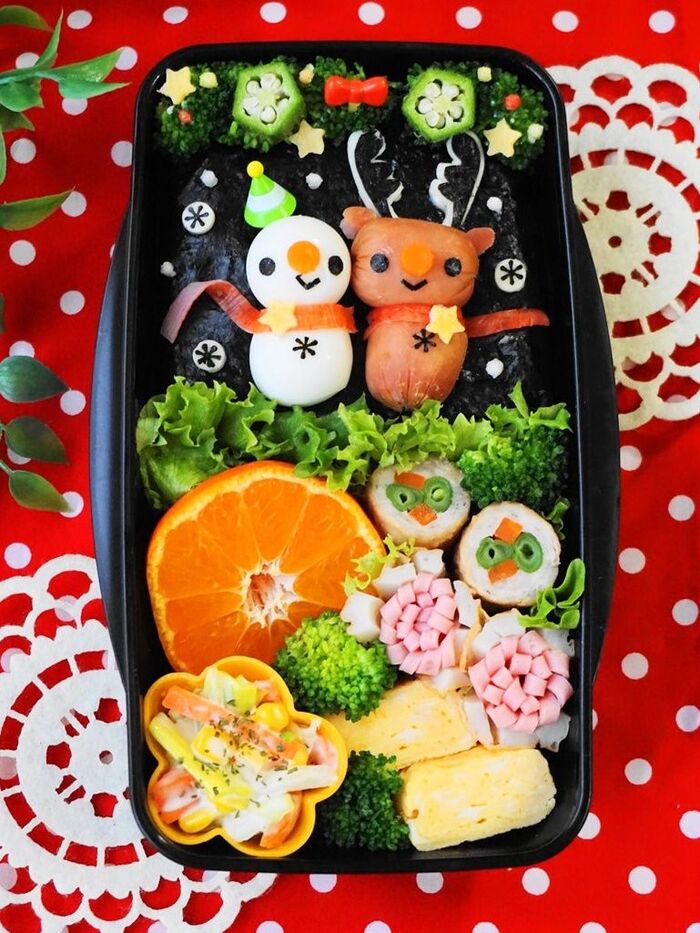 コロコロ雪だるま&トナカイ弁当