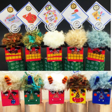 セリア木の立方体とマスキングテープでリバーシブル!獅子舞&鬼くんメモクリップ!